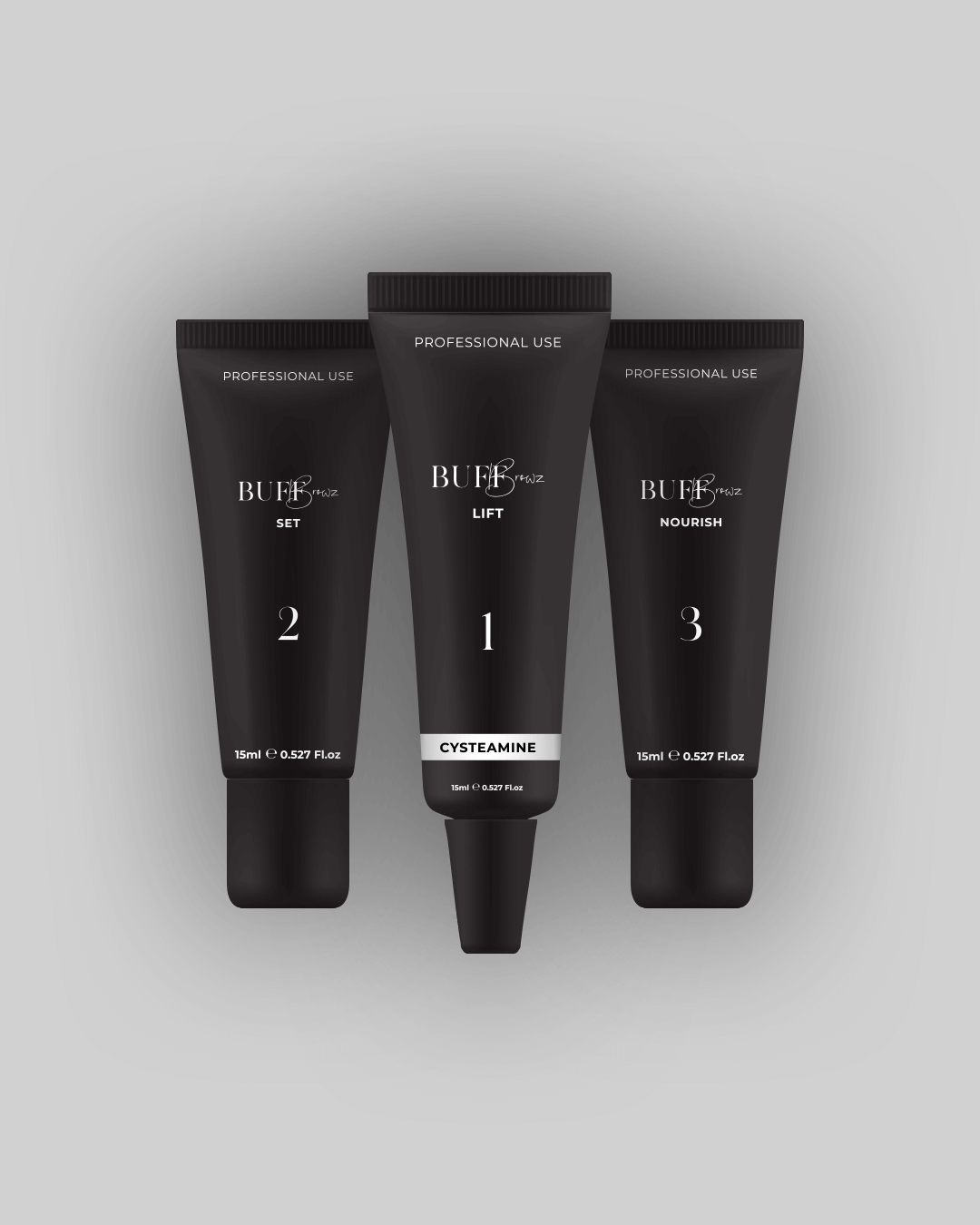 Cysteamine Brow & Lash Lamination Kit - 1,2 & 3 Steps - 3 x 15ml Tubes