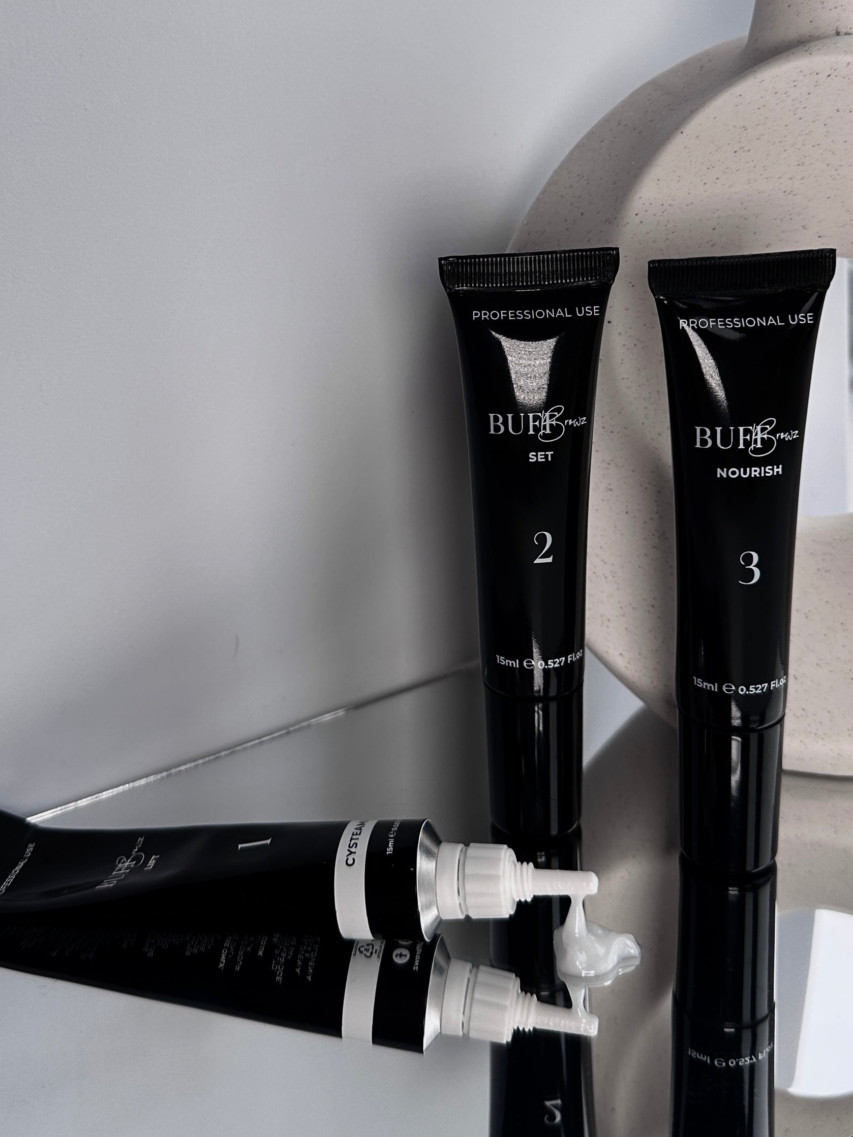 Cysteamine Brow & Lash Lamination Kit - 1,2 & 3 Steps - 3 x 15ml Tubes